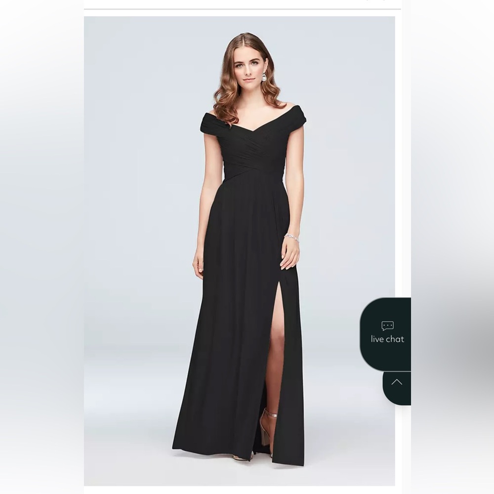 David's Bridal Criss Cross off the shoulder mesh dress size 2